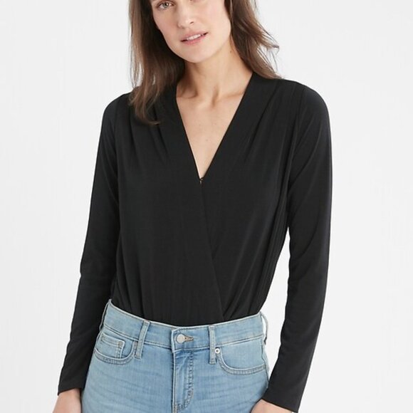 Banana Republic Wrap Bodysuit in Black - Picture 4 of 8